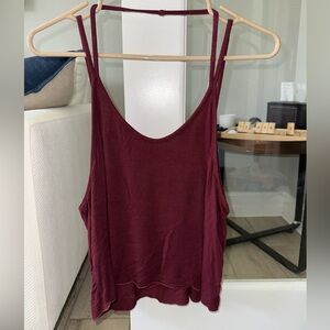 Brandy Melville Maroon Soft Halter Neck Crop Tank